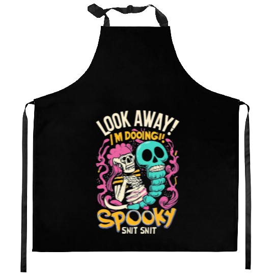 Spooky Shit Skeleton Girl Arm Halloween Voodoo Kitchen Aprons