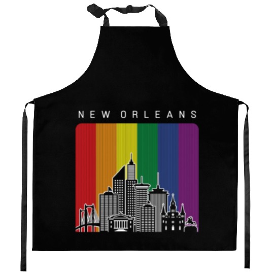 New Orleans Louisiana Rainbow Flag LGBT Pride Kitchen Aprons