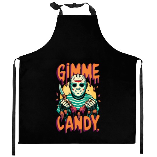 Halloween Gimme Candy Spooky Season Kitchen Aprons