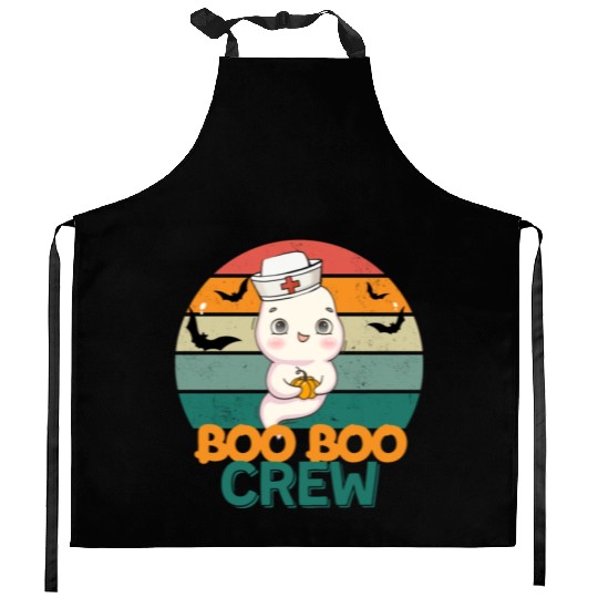 Boo Boo Crew Ghost Halloween Paramedic Nurse Ghost Kitchen Aprons