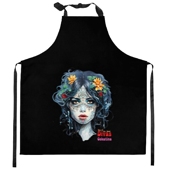 Day of the Dead Divas - Celestina Kitchen Aprons