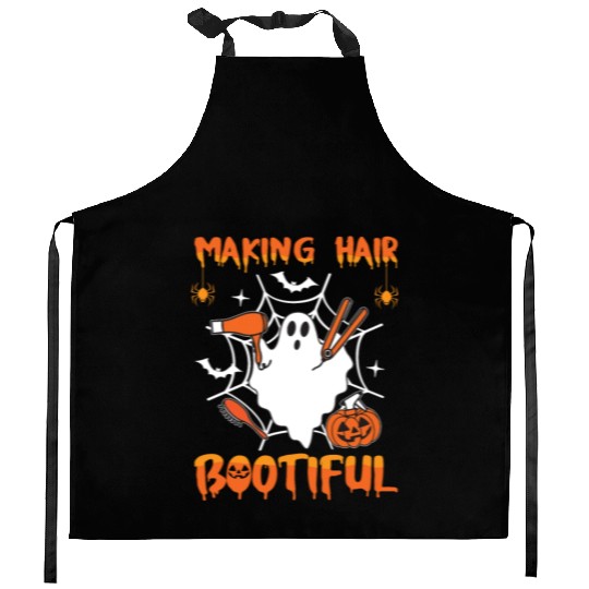 Making Hair Bootiful Funny Scary Ghost Hairdresser Kitchen Aprons