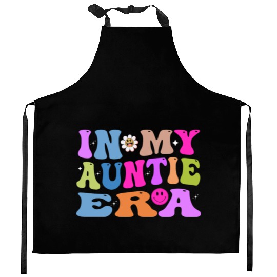 In My Auntie Era Baby Announcement for Aunt Mother Kitchen Aprons