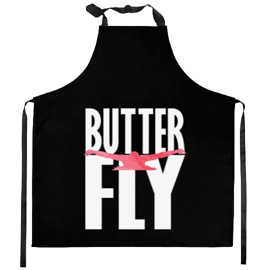 Butterfly Swimming Kitchen Aprons