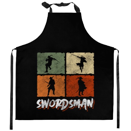 Sword Fencing Victory Kitchen Aprons