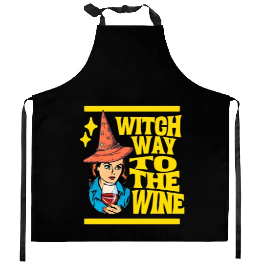 Witch Way To The Wine Kitchen Aprons