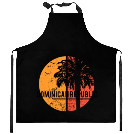 Artistic Dominican Republic Cool Palm Tree Kitchen Aprons