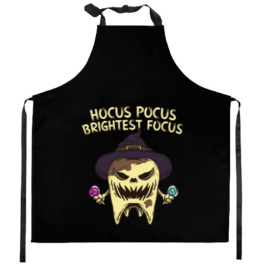 Scary Halloween Teeth Spooky Halloween Dentist Kitchen Aprons