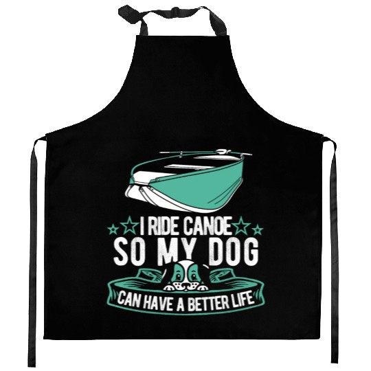 Canoe Canoeing Canoeist Dog Kitchen Aprons