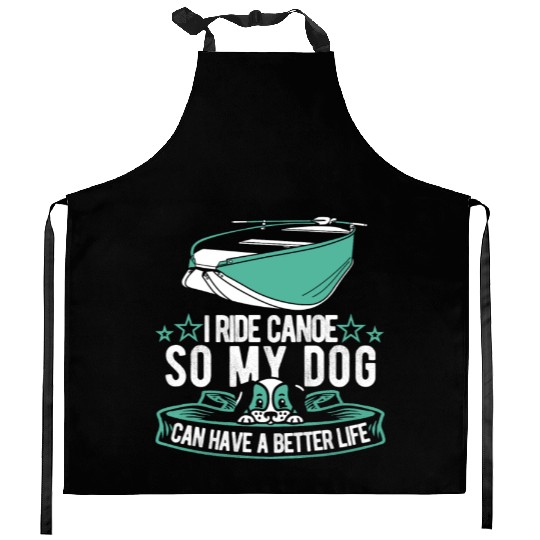 Canoe Canoeing Canoeist Dog Kitchen Aprons