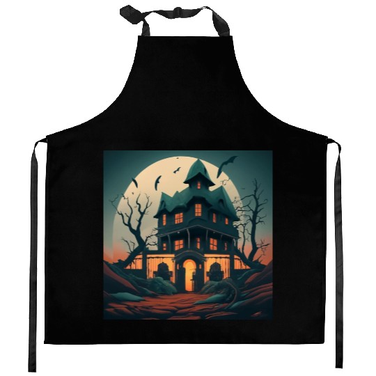 Haunted House Kitchen Aprons