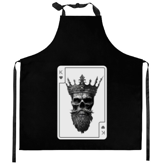 King of Hearts Creepy Card Game Poker Kitchen Aprons