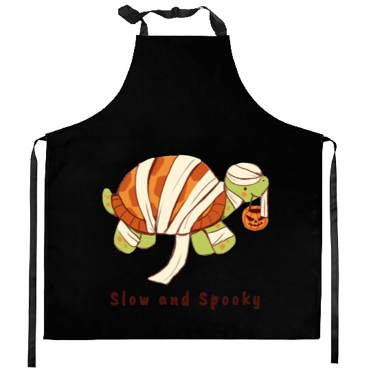 Slow And Spooky Halloween Spooky Mummy Tortoise Kitchen Aprons