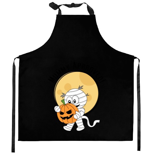 Mummy Approved! Halloween Spooky Mummy Kitchen Aprons