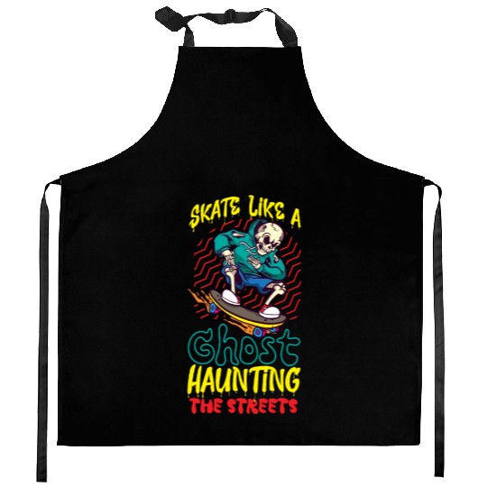 Spooky Horror Skateboarder Halloween Skateboarding Kitchen Aprons