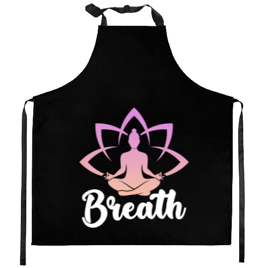 Breath Yoga Meditation Kitchen Aprons