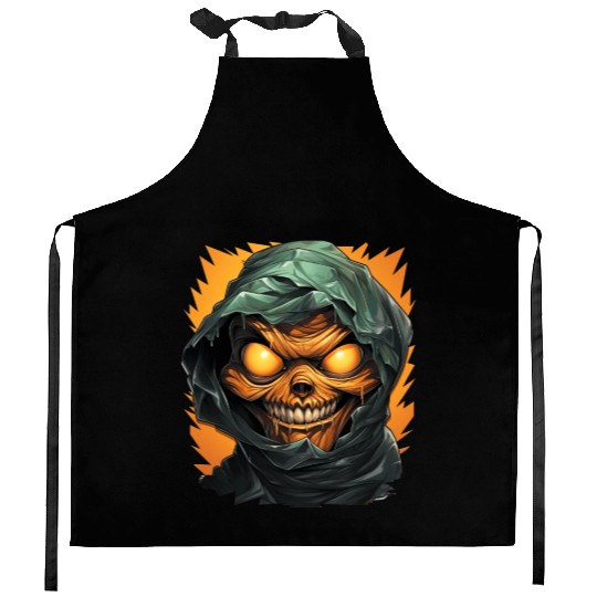 Halloween Spooky Cartoon Mummy Kitchen Aprons
