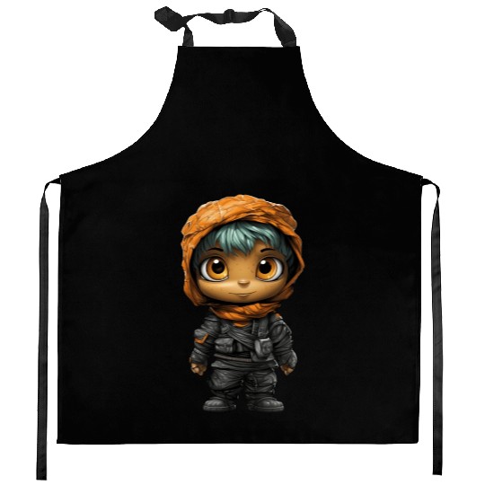 Halloween Spooky Cartoon Mummy Kitchen Aprons