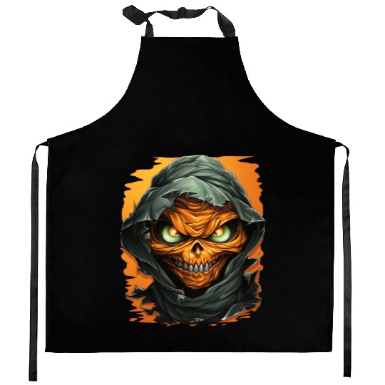 Halloween Spooky Cartoon Mummy Kitchen Aprons