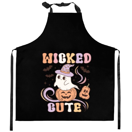 Wicked Cute Halloween: Spooky Charm and Cuteness Kitchen Aprons