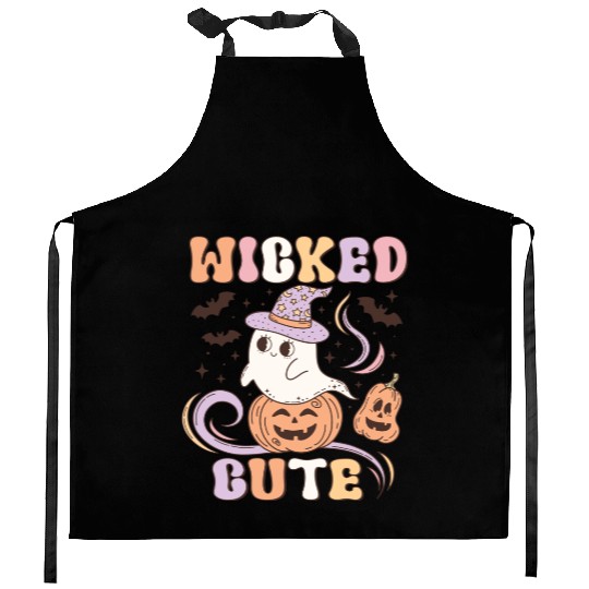 Wicked Cute Halloween: Spooky Charm and Cuteness Kitchen Aprons