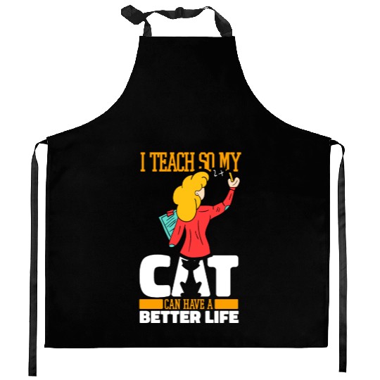Daycare Teacher Cat Kitchen Aprons