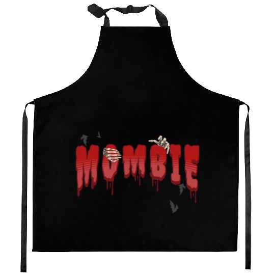 mombie; scary; blood; zombie; halloween; mom; Kitchen Aprons