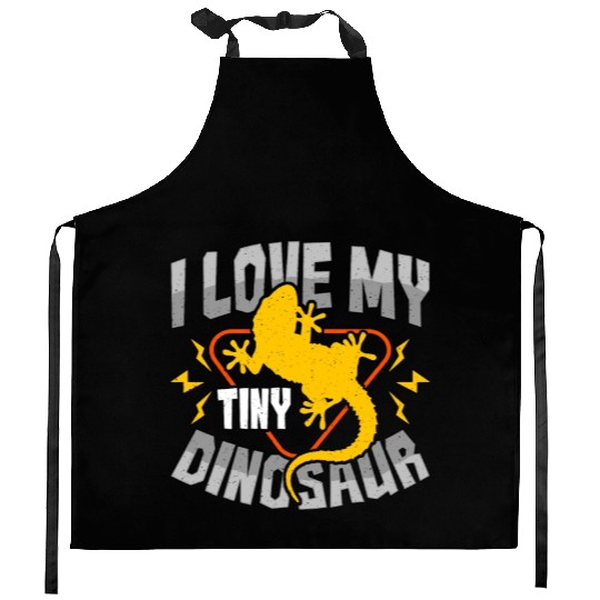 Leopard Gecko I Love My Tiny Dinosaur Lizard Lover Kitchen Aprons