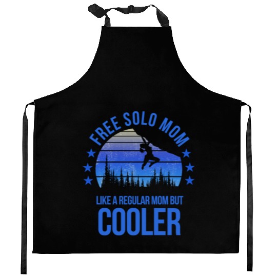Free Solo Mom Rock Climbing Climber Fan Mothers Kitchen Aprons