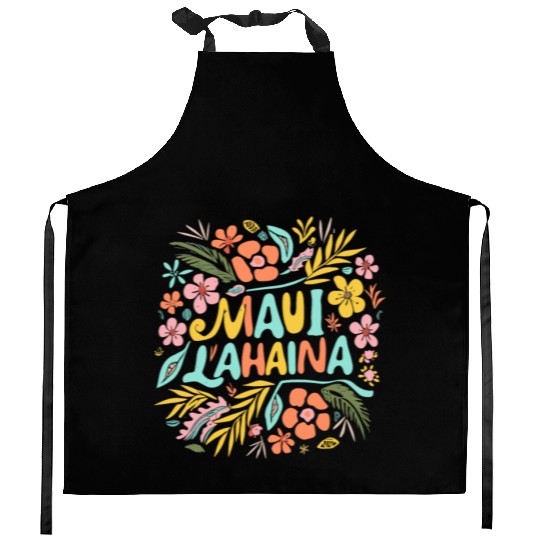 Maui Strong Lahaina Flower floral Kitchen Aprons