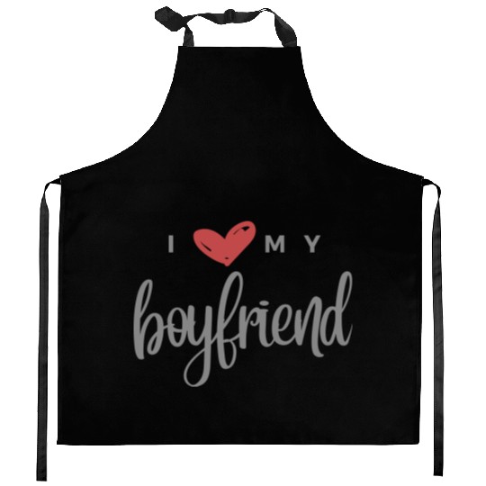 I Love My Boyfriend Kitchen Aprons