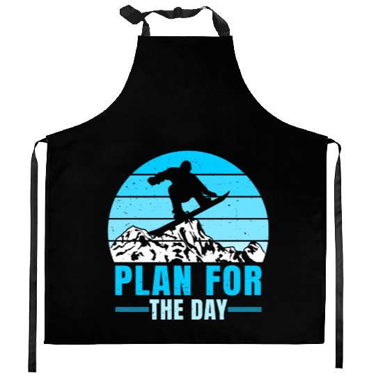 Snowboarding Plan For to Day Freestyle Snowboard Kitchen Aprons