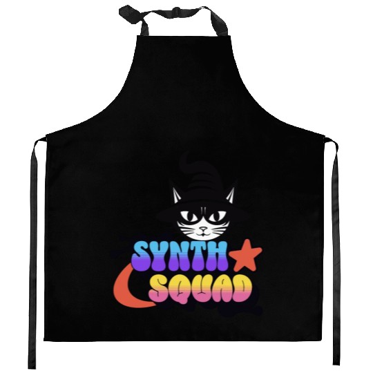 Cool Cat A Retro Synth Squad Adventure in Yellow Kitchen Aprons
