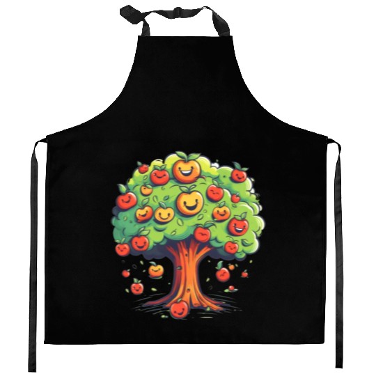 Apples Tree Fruit Orchard Apple Picking Cute Kitchen Aprons