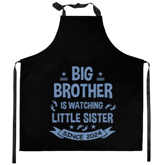 The big brother takes care of the little sister in Kitchen Aprons