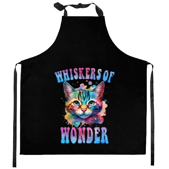 Watercolor Cat Style Trendy Kitty Design Cat Meow Kitchen Aprons