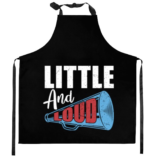 Small and loud cheerleader gift cheerleading Kitchen Aprons