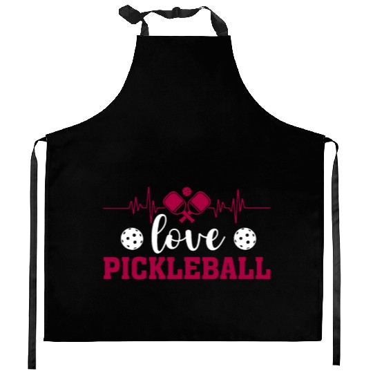 I Love Pickleball Funny Pickle Ball Kitchen Aprons for Player