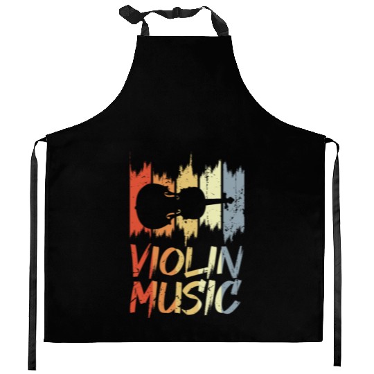 Vintage Violin Music Kitchen Aprons