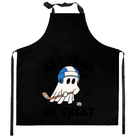 Hat Trick or Treat, Hilarious Hockey Halloween Kitchen Aprons