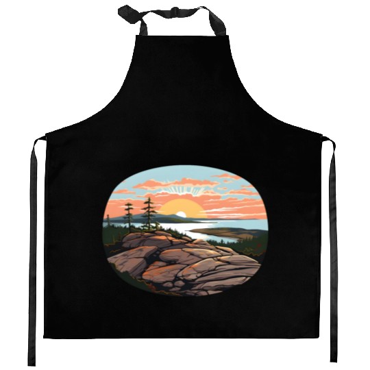 Cadillac Mountain Sunrise Kitchen Aprons
