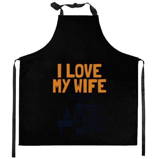 I Love My Wife Baking Pastry Chef Baker Bread Kitchen Aprons