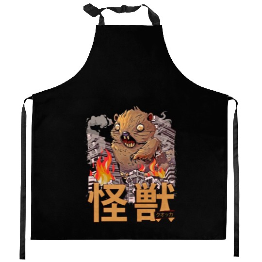 Kaiju Quokka Japanese Anime Monster Kitchen Aprons