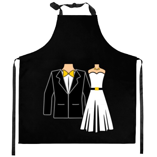 Wedding clothes bride groom Kitchen Aprons