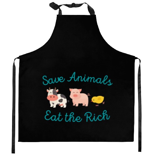 Save Animals Eat the Rich Kitchen Aprons