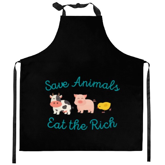 Save Animals Eat the Rich Kitchen Aprons