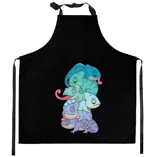 Neptunic Flag Pride Lgbtq Cute Chameleon Pile Kitchen Aprons