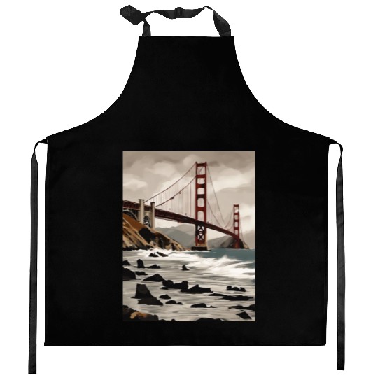 Golden Gate Bridge California Kitchen Aprons, Golden Gate