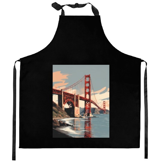 Golden Gate Bridge California Kitchen Aprons, Golden Gate