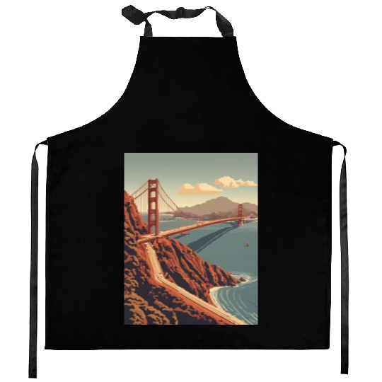 Golden Gate Bridge California Kitchen Aprons, Golden Gate